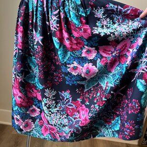 80s Vibrant Floral Skirt